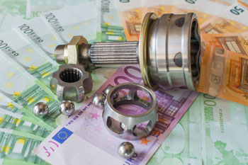 mechanische Teile auf Geldscheinen 