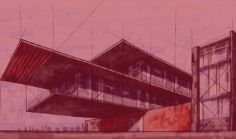 Bauplanskizze von Gebäude